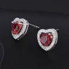 Grandmother green gemstone stud earrings, a luxurious and simple Korean lady with a refined and elegant style. Zircon gold-plated earrings in stock Specification image